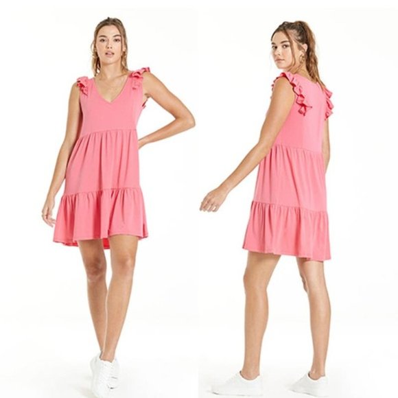 NEW Another Love Florence Tiered Skirt Mini Dress Women's Calypso - Picture 7 of 7